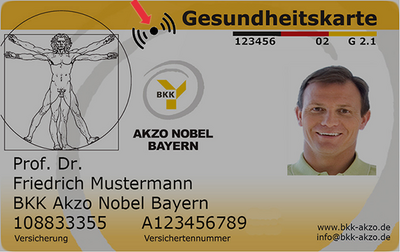 NFC-fähige, elektronische Gesundheitskarte (eG) der BKK Akzo Nobel