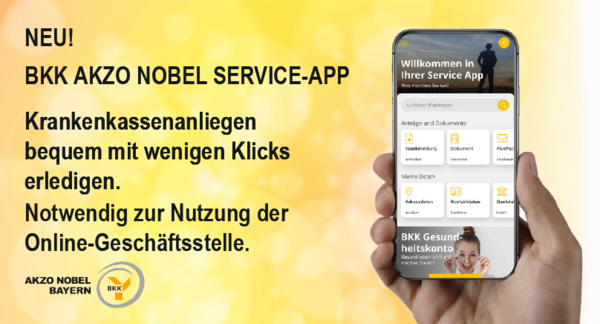 Nachrichtenbeitrag zur neuen BKK Akzo Nobel Service-App