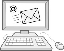 Illustration eines Computers mit offenem Mail-Postfach