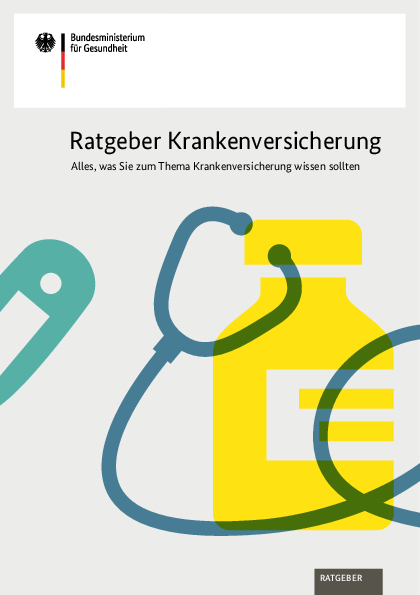Cover der Broschüre "Ratgeber Krankenversicherung" des Bundesministeriums für Gesundheit