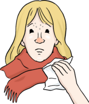 Illustration einer erkälteten Person