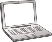 Illustration eines tragbaren Computers