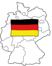 Illustration einer Deutschlandkarte und -flagge