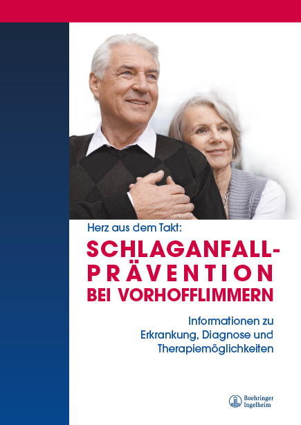 Cover der Patientenbroschüre – Schlaganfallprävention bei Vorhofflimmern
